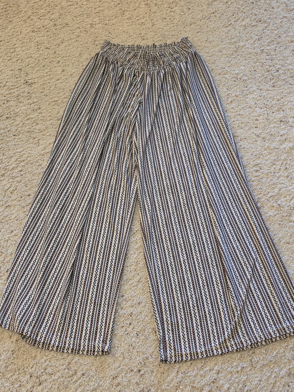 West Loop Black and White Striped Wide-Leg Pants